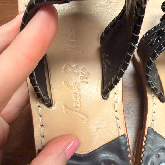 Jack Rogers 1960 Black Sandals with Textured Design 6M - Picture 3 of 6